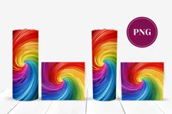 Colorful Tumbler Sublimation, Rainbow Swirl Tumbler Wrap Product Image 2