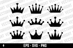 A black and white vector set of crown icons. Product Image 2