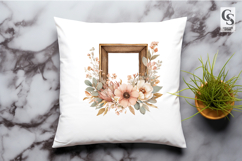 Rustic Floral Frame Clipart Sublimation PNG Product Image 3