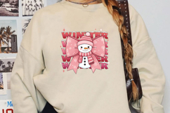 Pink Winter Snowman Sublimation,Christmas Png Product Image 3