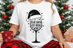 Dear Santa Just Bring Wine Svg, Wine lover Christmas Svg. Product Image 3