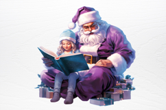 Christmas purple santa claus sublimation PNG Product Image 2