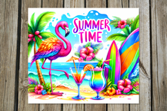 Beach, summer time | Skinny Tumbler Sublimation design PL Product Image 2