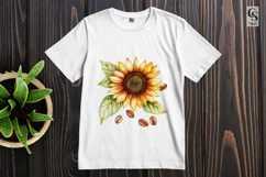 Sunflower and Coffee Beans Clipart Sublimation PNG Product Image 2