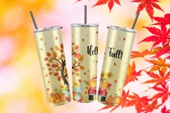 Hello Fall Design Tumbler with Truck, Pumpkins, Autumn Theme Product Image 2