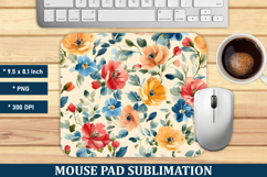 Shabby Chic Floral Mouse Pad | Mouse Pad Sublimation Product Image 1