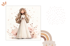 Watercolor Bride Pillow Design, Princess Pillow Template Product Image 2