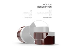 Amber Glass Jars - PSD Mockup Product Image 2
