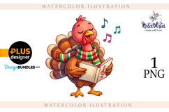 Christmas Turkey: Festive Watercolor Charm Product Image 1