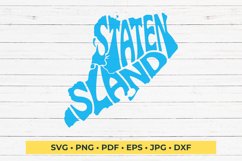 Staten Island Typography Word Art SVG Cut File Product Image 1