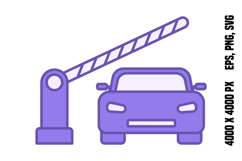 Colored Border Crossing Icon Product Image 1