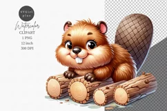 Woodland clipart, Beaver clipart, Cute animals Product Image 1