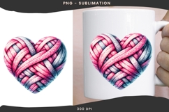 Valentine knitted heart png design for T-shirts Product Image 2