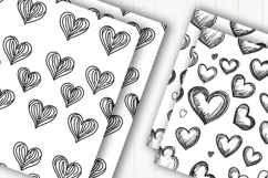 Heart Line Art Digital Paper Product Image 2