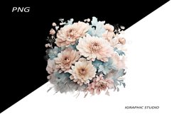 Rose Gold and Teal Chrysanthemum PNG Product Image 1