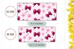 Cartoon Bows Mug Wrap Design, Sakura Mug Template Product Image 2