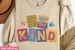 Be Kind PNG, Autism Sublimation PNG Product Image 3