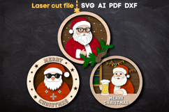 Santa Christmas Sign Bundle SVG laser cut file for Glowforge Product Image 2