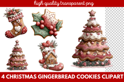 Christmas Gingerbread Cookies Clipart | Cute Holiday Cookie Product Image 1