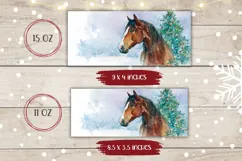 Watercolor Christmas Horse Mug, Winter Animals Mug Product Image 2