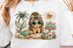 salty Sunshine Good Vibes PNG Design, Cute Mermaid Girl PNG Product Image 2