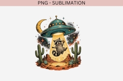 UFO raccoon png design for T-shirts Product Image 2
