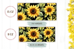 Sunflowers Mug Wrap Design, Floral Mug Template Product Image 2