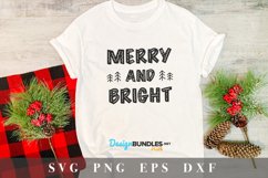 Merry and Bright SVG Cut Files - Christmas SVG Design Product Image 3