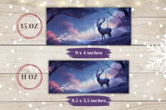 Magic Winter Mug Wrap, Winter Forest Coffee Cup Sublimation Product Image 2