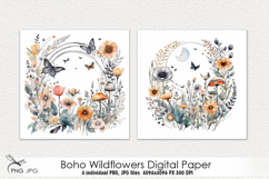 Boho Wildflowers Digital Paper Product Image 2