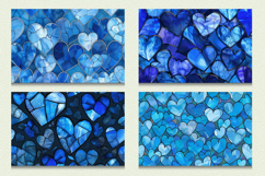 Blue Stained Glass Hearts Cutting Boards sublimation Design Product Image 2