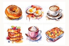 38 digital set watercolor breakfast, 38 breakfast bundle JPG Product Image 2