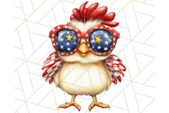 Patriotic Chicken Clipart Png, Funny 4th of July PNG Graphic Product Image 2
