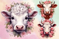 Beautiful Christmas Cow Clipart Bundle, Christmas PNG Product Image 3