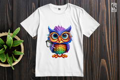Cute Smart Owls Clipart Sublimation PNG Product Image 2