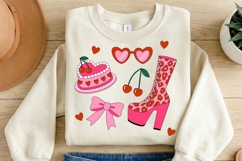 Coquette Valentine Sublimation PNG - Retro Heart Cake &amp; Leop Product Image 2