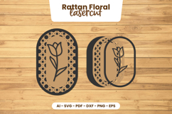 Rattan Floral Lasercut - Rattan Wall Art Lasercut Product Image 3