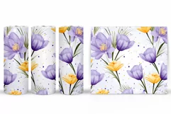 Crocus Flowers Tumbler Design. Spring Flowers Tumbler Wrap Product Image 2