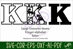 Unicorns Large K wall Letter 3 layer sign Product Image 2