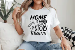 Home is where our story begins Family Quotes SVG Design Product Image 2