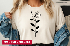 Minimal Floral Stem T-Shirt Design Product Image 1