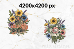 Stay Wild Bloom Bright PNG, Vintage Floral Sublimation Product Image 2