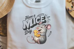 Vintage Funny Sarcastic Animal Have a mice day PNG Product Image 2