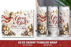 Glory to God Christmas Tumbler Wrap, Christian Angel 20oz Tu Product Image 1