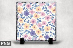 Pastel Flowers Square Sublimation Slate Design Product Image 1