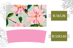 Pink Flowers Tumbler Design, Pink 40 Oz Tumbler Wrap Product Image 2