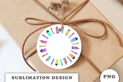 Watercolor Colorful Crayons Frame png Product Image 2