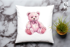 Pink Teddy Bear Clipart Sublimation PNG Product Image 2