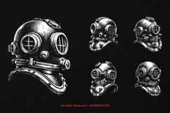 10 Bundle Dark Art Divers Helm Skull Snorkeling Scuba Product Image 3