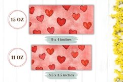 Cute Hearts Mug Wrap, Red Love Hearts Mug Sublimation Product Image 2